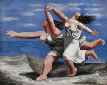  running Oil Painting - Women Running on the Beach 2 Cubists